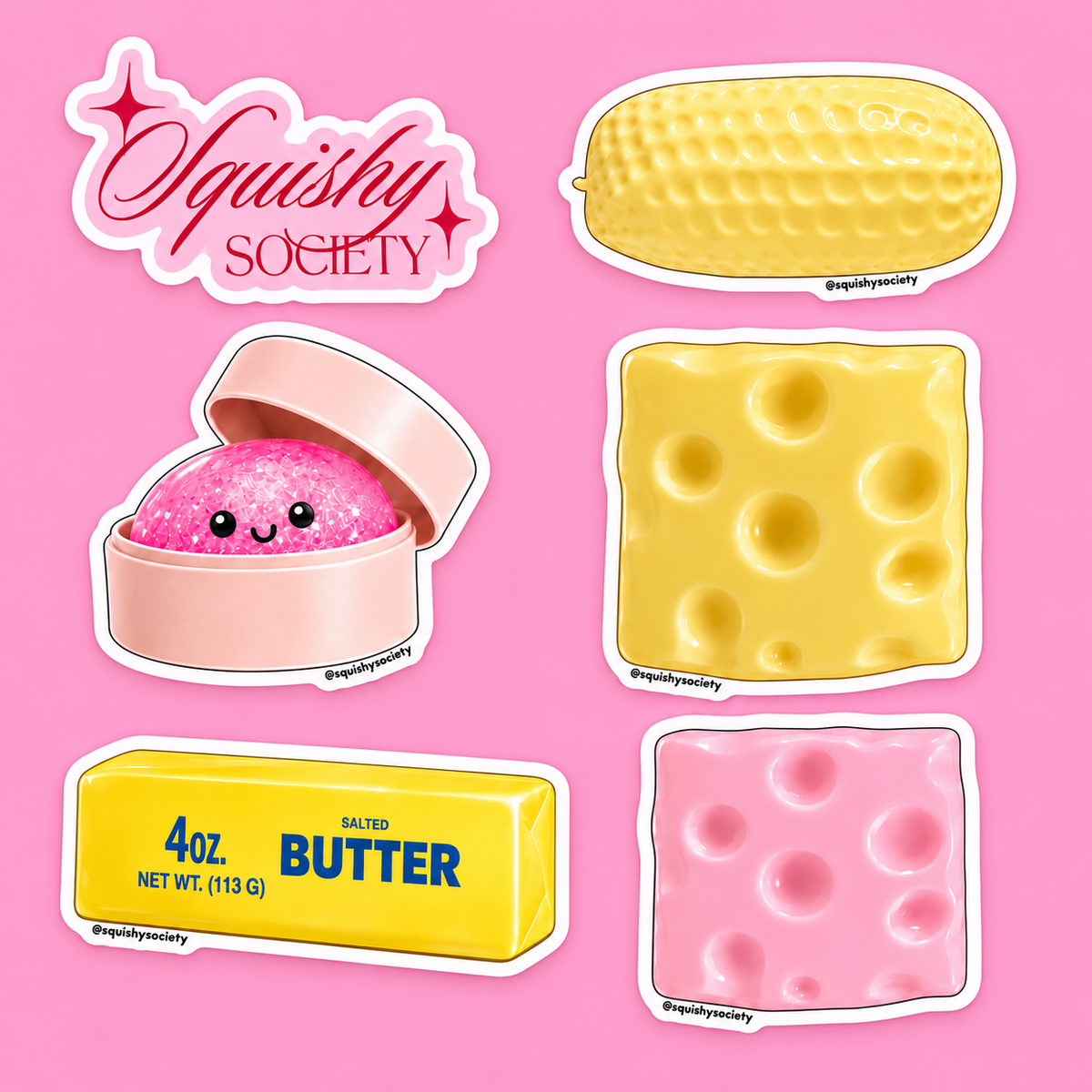 ⭐ 6pc Collectible Squishy Sticker Pack – Series 1
