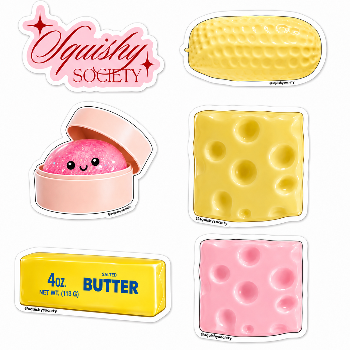 ⭐ 6pc Collectible Squishy Sticker Pack – Series 1